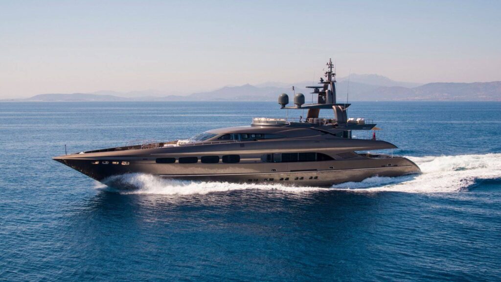 A beautiful yacht in dark color